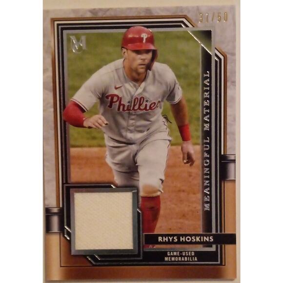 2023 Topps Museum Collection RHYS HOSKINS Meaningful Materials /50 #MMR-RHO - Picture 3 of 5